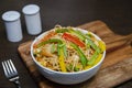 Asian egg noodles with vegetables Royalty Free Stock Photo