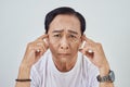 Asian elder suffer from stroke and powerful headache or brain attack