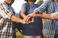 Asian Elderly Groups Travel, Trekking and Mountains, They Work Together for a Happy Life After Retirement