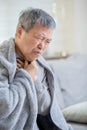 Elderly man has sore throat