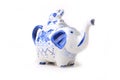 Asian elephant teapot on white background Royalty Free Stock Photo
