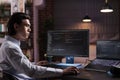 Asian engineer developing app software Royalty Free Stock Photo