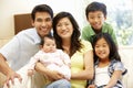 Asian family with baby