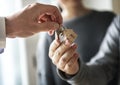 Asian family buy new house Royalty Free Stock Photo