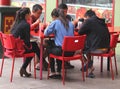 Asian couples are eating together in Chinatown in Adelaide, Australia Royalty Free Stock Photo
