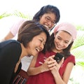 Asian family girls sharing a laughter