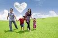 Asian family stroll