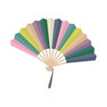 Asian fan. Colorfull hand traditional fan