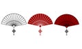 Asian fans in different colors