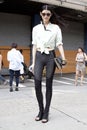 Asian Fashion model Summer Street Style during Fashion Week