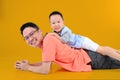 Asian father`s day .Asian family. Royalty Free Stock Photo