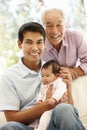 Asian father,son and granddaughter Royalty Free Stock Photo