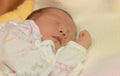 Asian female baby sleep pastel Royalty Free Stock Photo