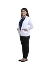 Asian female doctor standing fullbody Royalty Free Stock Photo