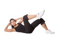 Asian female doing sit ups Royalty Free Stock Photo