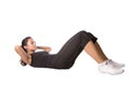 Asian female doing sit ups Royalty Free Stock Photo