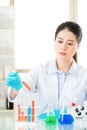 Asian female forensic scientist braving new medical frontiers Royalty Free Stock Photo