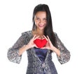 Asian Female With Heart Sign III Royalty Free Stock Photo