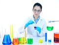 Asian female scientist in research laboratory