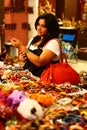 Asian Female Selecting Colorful Bangles