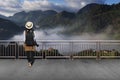 Asian female tourists in Autumn Royalty Free Stock Photo