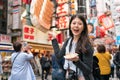 Asian female visiting the landmark in japan.