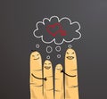 Asian finger family hugging showing love. Business concept.