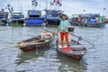 Asian fishing woman