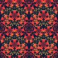 Asian, flower like seamless pattern