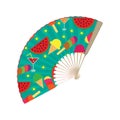 Asian folding hand fan, vector isolated illustration Royalty Free Stock Photo