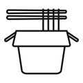 Asian food box icon outline vector. Cook snack