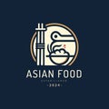 Asian food chopsticks cup logo template design for brand or company and other Royalty Free Stock Photo
