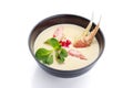 Asian food.Crab soup in a black plate Royalty Free Stock Photo