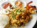 Asian food, fried rice with seafood Royalty Free Stock Photo