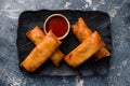 Asian food Fried spring rolls with vegetables Royalty Free Stock Photo