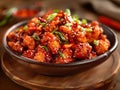 Delicious General Tso's chicken photography, explosion flavors, studio lighting, studio background, well-lit Royalty Free Stock Photo