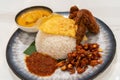 Close-up view of asian food Nasi Lemak Royalty Free Stock Photo