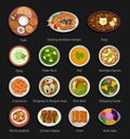 Asian food. Philippine and Indian cuisine.