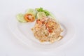 Asian food  Shrimp fried rice with vegetable on white the background Royalty Free Stock Photo