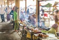 Food stalls at kep market cambodia