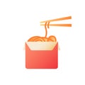 Asian food takeout vector flat color icon