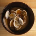 Asian fresh clams broth Royalty Free Stock Photo