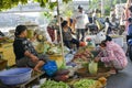 Asian fresh fruit and vegetable market Royalty Free Stock Photo