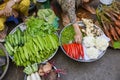 Asian fresh fruit and vegetable market Royalty Free Stock Photo