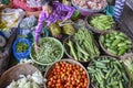 Asian fresh fruit and vegetable market Royalty Free Stock Photo