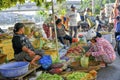 Asian fresh fruit and vegetable market Royalty Free Stock Photo