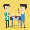 Asian friends having fun at barbecue party. Royalty Free Stock Photo