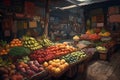 Asian fruit market. Generate Ai