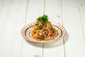 Asian funchose salad starch noodles meat vegetable