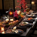 Asian Fusion Dining Setup Celebrating Diversity of Asian Cuisine